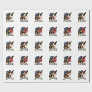 Vintage-Amerika-Pferd-Adler-patriotisches Vektor-D Geschenkpapier