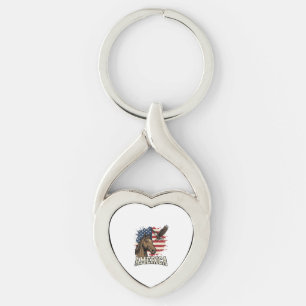 Vintage-Amerika-Pferd-Adler-patriotisches Vektor-D Schlüsselanhänger