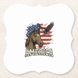 Vintage-Amerika-Pferd-Adler-patriotisches Vektor-D Untersetzer