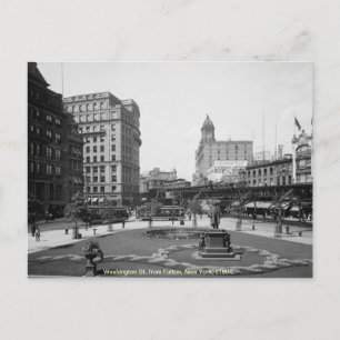 Vintage Amerika, Washington St, New York City Postkarte