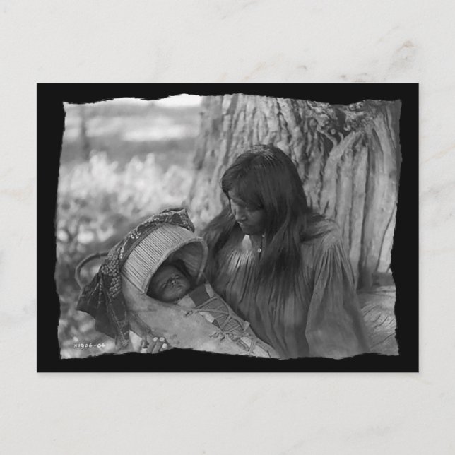 Vintage amerikanische Apache-Frau Ankündigungspostkarte (Vorderseite)