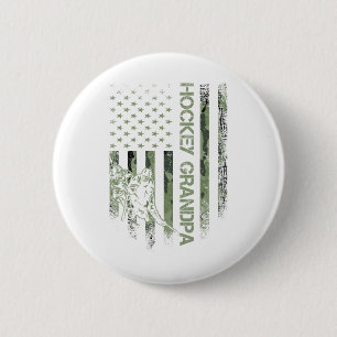Vintage amerikanische Camo-Flagge stolzer Hockey-O Button
