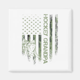 Vintage amerikanische Camouflage Flag Proud Hockey Magnet