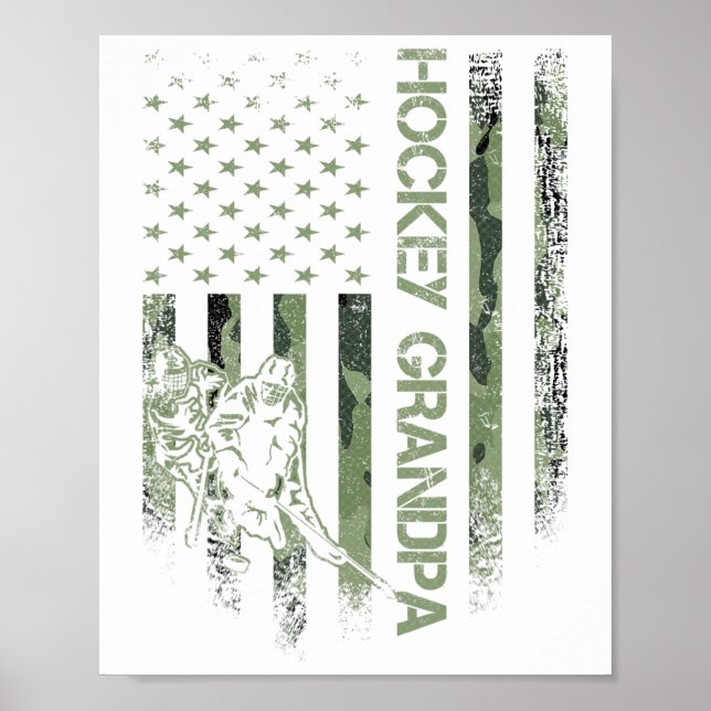 Vintage amerikanische Camouflage Flag Proud Hockey Poster (Vorne)