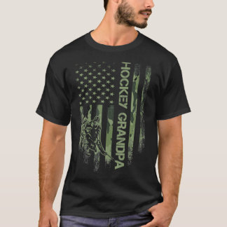 Vintage amerikanische Camouflage Flag Proud Hockey T-Shirt