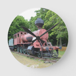 Vintage amerikanische Dampflokomotive Runde Wanduhr