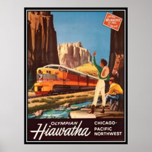 Vintage amerikanische Eisenbahn, USA - Poster