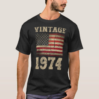 Vintage amerikanische Flagge 1974 Geburtstagskolad T-Shirt