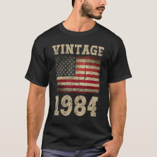 Vintage amerikanische Flagge 1984 Geburtstagskolad T-Shirt