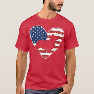 Vintage amerikanische Flagge 4. Juli Corgi Vater M T-Shirt