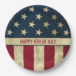 Vintage amerikanische Flagge 4. Juli Party Pappteller