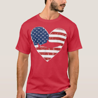 Vintage amerikanische Flagge 4. Juli Shark Vater M T-Shirt