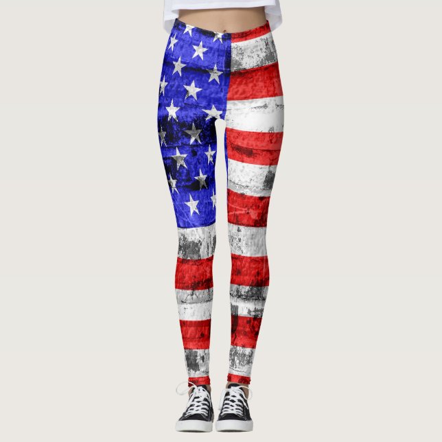 Vintage amerikanische Flagge #9 Leggings (Vorderseite)