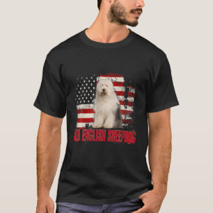 Vintage amerikanische Flagge Altes Englisch Sheepd T-Shirt