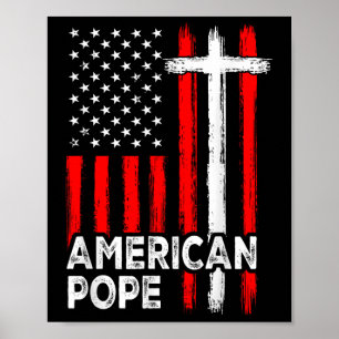 Vintage amerikanische Flagge Amerikanische Katholi Poster