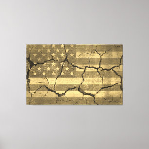 Vintage amerikanische Flagge auf der Mauer Leinwanddruck