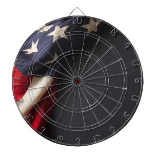 Vintage-amerikanische Flagge auf einer Tafel Dartscheibe