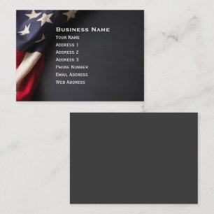 Vintage-amerikanische Flagge auf einer Tafel Visitenkarte