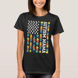 Vintage amerikanische Flagge Autism Mama Autismus- T-Shirt