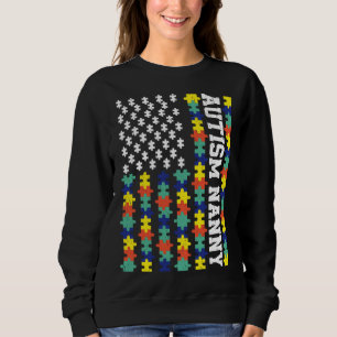 Vintage-amerikanische Flagge Autismus Kinderbetreu Sweatshirt