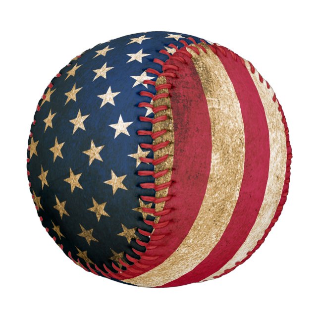 Vintage amerikanische Flagge Baseball (Schrägansicht)