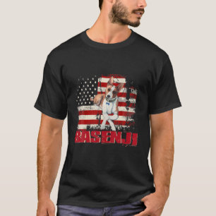 Vintage amerikanische Flagge Basenji Dog Lover T-Shirt