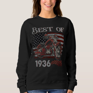 Vintage amerikanische Flagge Best of 1936 Motorrad Sweatshirt