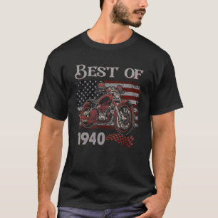 Vintage amerikanische Flagge Best of 1940 Motorrad T-Shirt