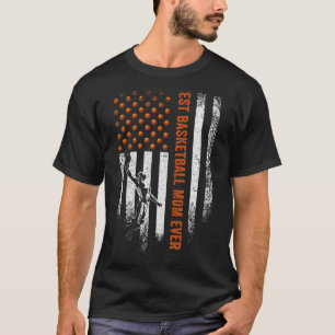 Vintage amerikanische Flagge Beste Basketball-Mama T-Shirt