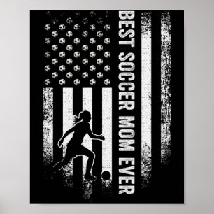 Vintage-Amerikanische-Flagge-Beste-Fußball-Mama-al Poster