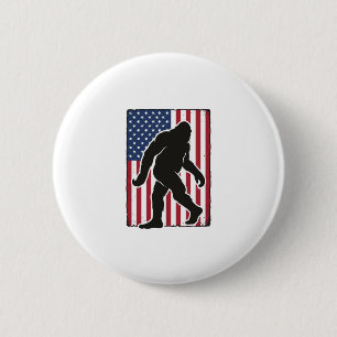 Vintage-amerikanische-Flagge Bigfoot-Silhouette Ve Button