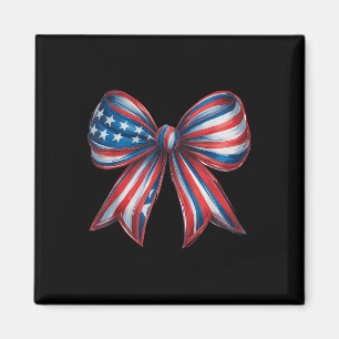 Vintage amerikanische Flagge Bow 4. Juli Patriotic Magnet