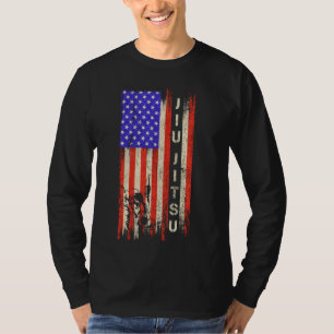 Vintage amerikanische Flagge Brasilianischer Jiu J T-Shirt