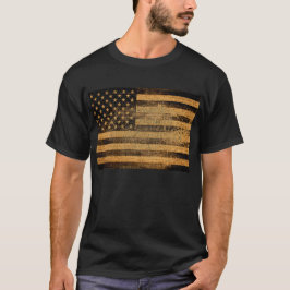 Vintage amerikanische Flagge Burlap Linen Rustic J T-Shirt