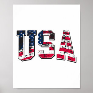 Vintage amerikanische Flagge der USA Poster