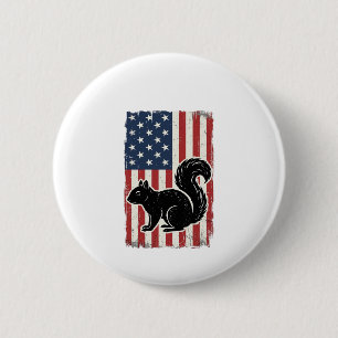 Vintage Amerikanische Flagge Eichhörnchen Patrioti Button
