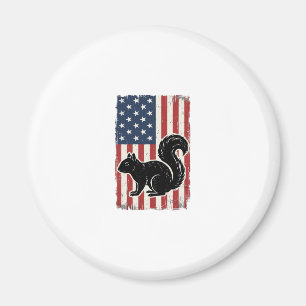Vintage Amerikanische Flagge Eichhörnchen Patrioti Magnet