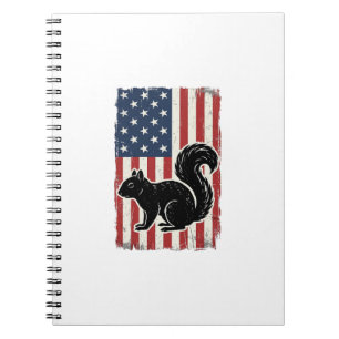 Vintage Amerikanische Flagge Eichhörnchen Patrioti Notizblock
