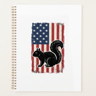 Vintage Amerikanische Flagge Eichhörnchen Patrioti Planer