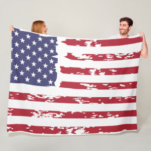 Vintage amerikanische Flagge Fleece Blanket