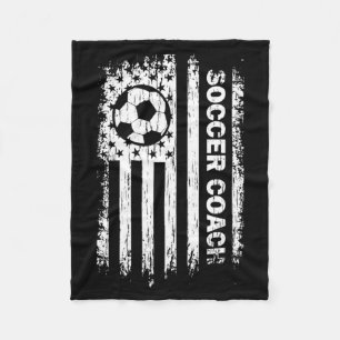 Vintage amerikanische Flagge Fußballtrainer Footba Fleecedecke