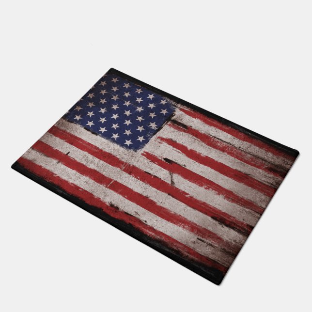 Vintage amerikanische Flagge Fußmatte (Schrägansicht)