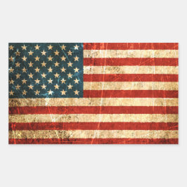 Vintage amerikanische Flagge gekratzt und abgetrag Rechteckiger Aufkleber
