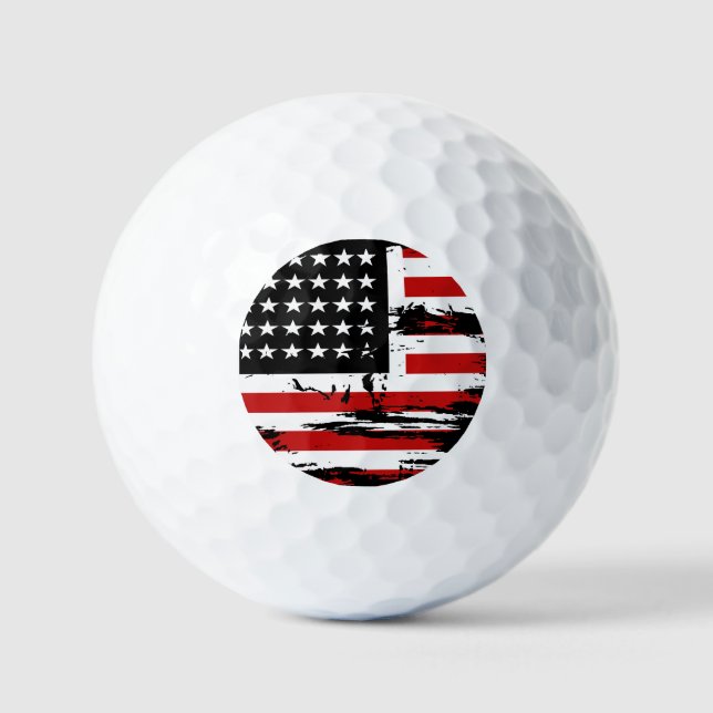 Vintage amerikanische Flagge Golfball (Vorderseite)