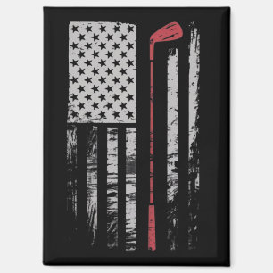 Vintage-Amerikanische-Flagge-Golfschläger-Geschenk Magnet