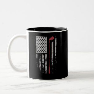 Vintage-Amerikanische-Flagge-Golfschläger-Geschenk Zweifarbige Tasse