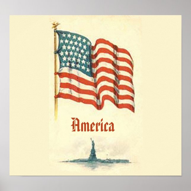 Vintage amerikanische Flagge Gratitude Poster (Vorne)