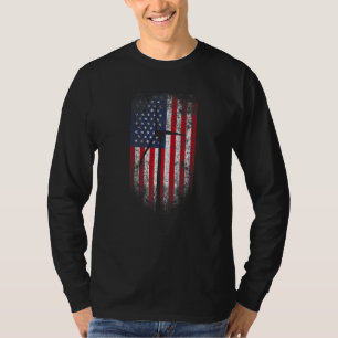Vintage-Amerikanische-Flagge Herrenbekleidung Wind T-Shirt