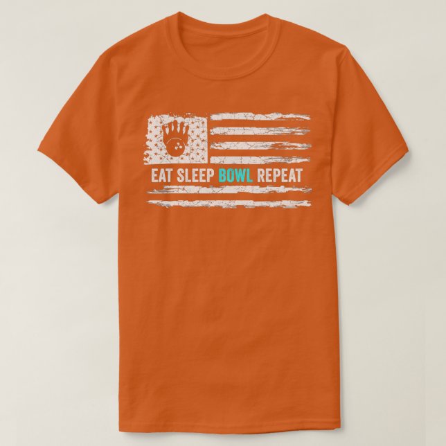 Vintage amerikanische Flagge isst Schlafschale T T-Shirt (Design vorne)