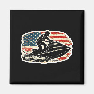 Vintage-Amerikanische-Flagge-Jet-Ski-Liebhaber-Jet Magnet